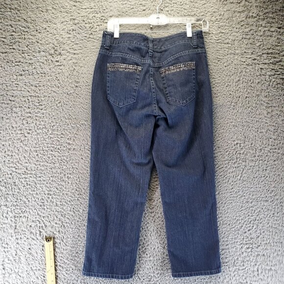 Chicos Jeans Womens .5 US 6 Blue Sandra Crop Denim Slim Fit Stretch - Picture 11 of 13